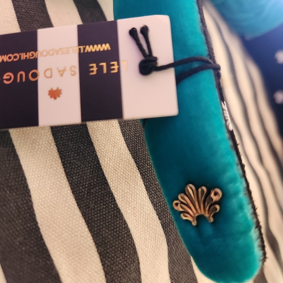 LELE SADOUGHI Turquoise Velvet SHIRLEY Wide Ribbon Aqua Blue Luxe Headband NWT - Picture 6 of 6